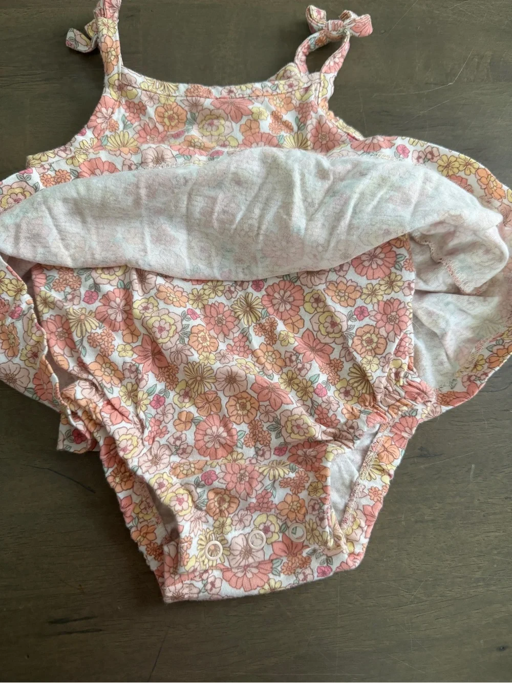 Carter's Baby Girls Boho Floral Romper One-Piece Sleeveless Snap Bow 3M